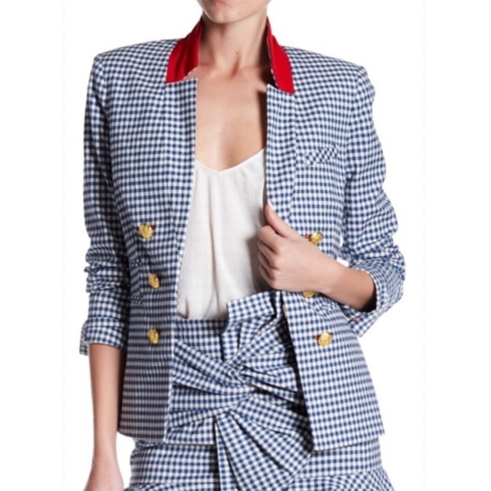 Veronica Beard Cottage Gingham Checked Blazer 2 - image 1